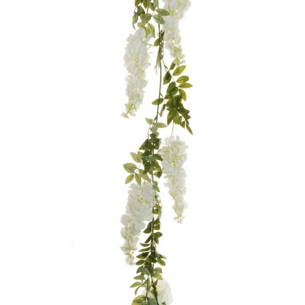 GHIRLANDA WISTERIA H187 CM CON 7 FIORI DA 28 CM  bianco (Cod. 39883-01)