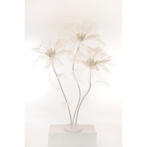 FIORI GIGANTI ORGANZA CON BASE D40-50-60 H170 cm bianco (Cod. 39975-01)