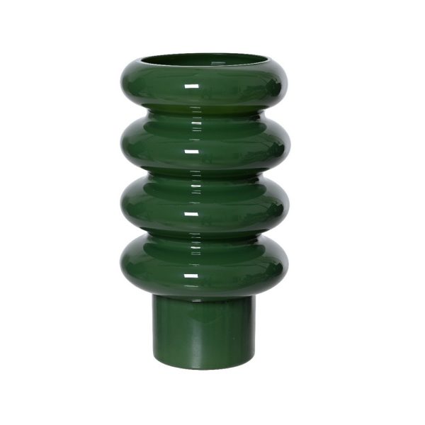 VASO VETRO MILKY FINISH H20 D14 CM verde (Cod. 39914-01)