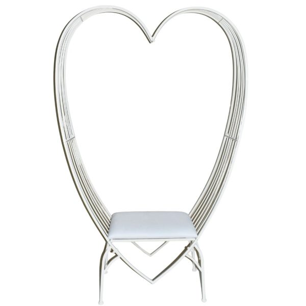 PANCHINA A CUORE METALLO 71X38,5 H179 vb bianca (Cod. 39877-01)