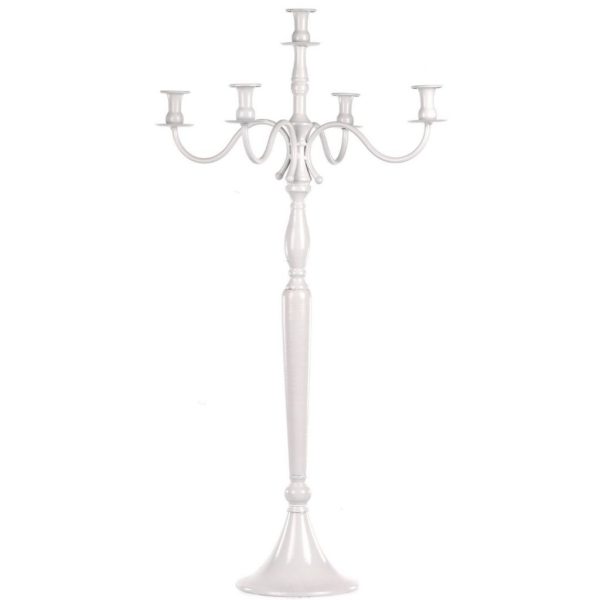 CANDELABRO METALLO 52X52 H97 CM bianco (Cod. 39867-01)