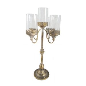 CANDELABRO 5 PORTACANDELE C/VETRI D36 H70 vb oro (Cod. 35721-02)