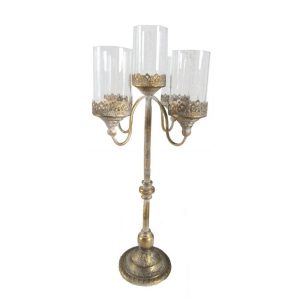 CANDELABRO 5 PORTACANDELE C/VETRI D36 H80 vb oro (Cod. 35722-02)