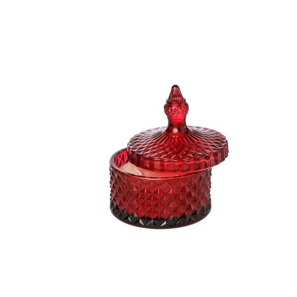 VASETTO VETRO CON CERA D10,5 H3 CM rosso (Cod. 40018-03)