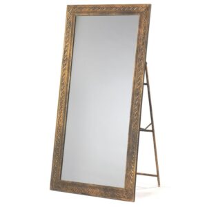 VB. SPECCHIO METALLO CON CAVALLETTO 70X140  oro (Cod. 39870-01)