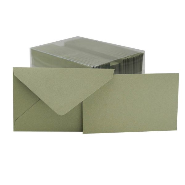 50 PZ BIGLIETTI CARTA RICICLATA 11X7 CM  verde-salvia (Cod. 39954-01)
