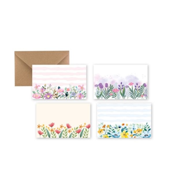 BIGLIETTI + BUSTE 100 PZ SOGGETTI MISTI 11X7 CM fiori-colorati-364 (Cod. 23969-61)