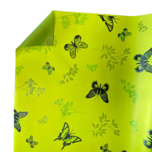 ROTOLO PERLATO BILATO BEA CON DISEGNI FARFALLE 1X40 MT verde-lime (Cod. 39773-03)