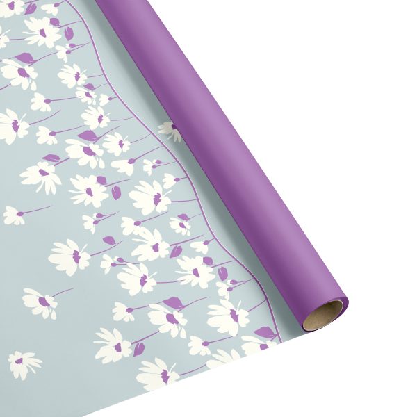 BOBINA B&P FLY DAISY 50my (più spessa) H100 CM 25 MT lilla-azzurro (Cod. 39791-05)