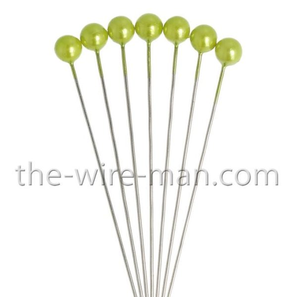 SPILLI PERLE 60MM  D6MM  100 PZ verde-mela (Cod. 30527-21)