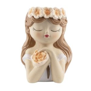 VASO BIMBA FIORE CERAMICA 18X13,3X13,8 CM  (Cod. 40002-01)