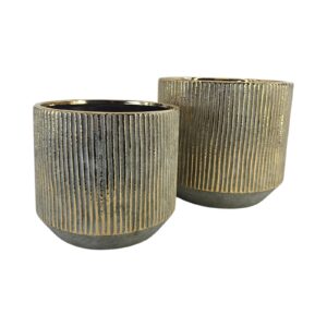 SET 2 PZ. VASO PREMY CON RIGHE H17-H20 CM  (Cod. 40184-01)