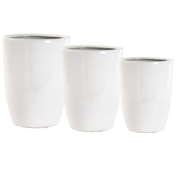 SET 3 PZ. CASPO ALTO CERAMICA D26 H34 - D40 H40 VB bianco (Cod. 40062-01)