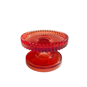 PORTACANDELE IN VETRO 10X10X6 CM rosso (Cod. 38445-06)