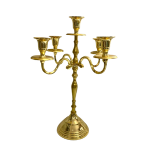 CANDELABRO 5 FIAMME H40  oro-chiaro (Cod. 23468-02)