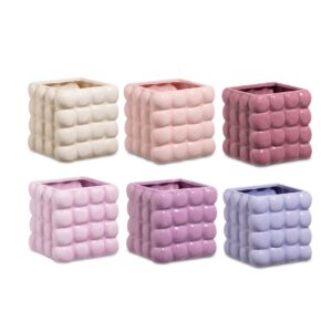 SET 6 CUBO BUBBLE  D11,5 CM (PER ORCHIDEA PICCOLA) colori-assortiti-tonalita-rosa (Cod. 40066-01)