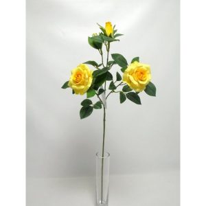 RAMO 2 ROSE E 2 BOCCIOLI 67CM giallo (Cod. 31643-07)