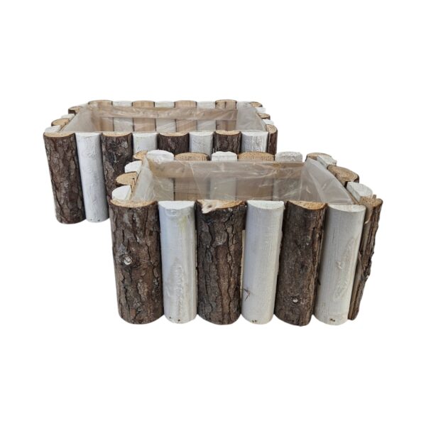 SET 2 PZ.  RETTANGOLARE FENCY 30X20 - 22X14 CM bianco (Cod. 40216-01)