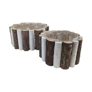 SET 2 PZ.  CESTO FENCY D25 H12 - D20 H11 CM bianco (Cod. 40217-01)