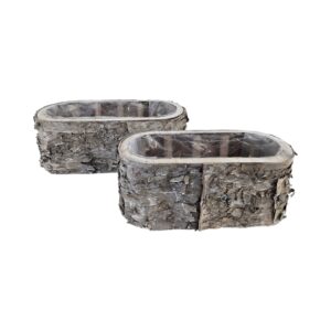 SET 2 PZ.  OVALE BETULLA 30X18 - 25X14 CM naturale (Cod. 40220-01)
