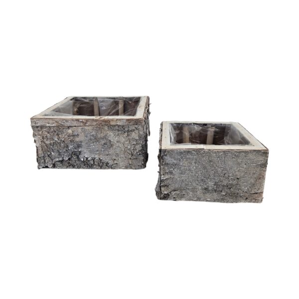 SET 2 PZ.  QUADRATO BETULLA 22X22 - 16X16 naturale (Cod. 40222-01)