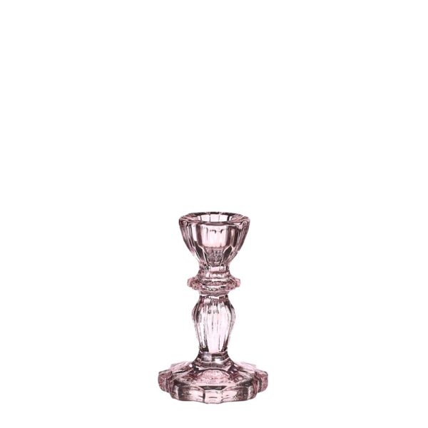 CANDELABRO VETRO COLORATO/TRASP. DANA H11 D 7 CM rosa (Cod. 34577-03)