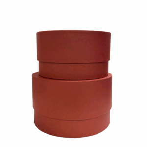 SET 2 SCATOLE TONDE 18X10-20X12 CM rosso (Cod. 37607-03)