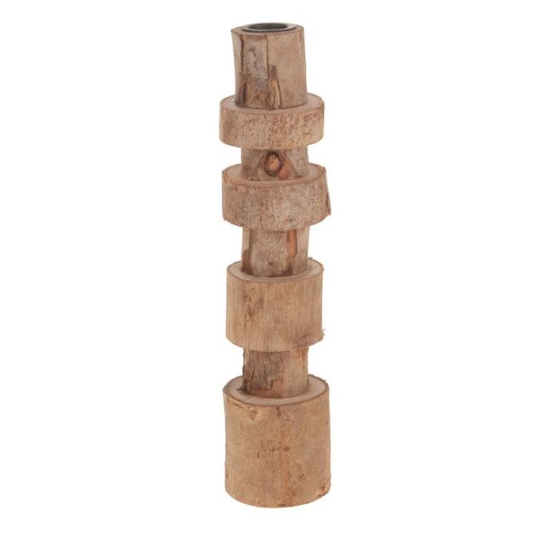 PORTACANDELA IN LEGNO 28X6X6 CM (per candela stelo)  (Cod. 24896-01)