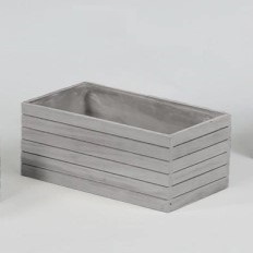 CASSETTA RETT. LEGNO X 2 VASI D14 grigio (Cod. 31892-03)