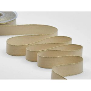 PP84 NASTRO POLICOTONE BORDI ORO 25MM 20MT sabbia (Cod. 38783-06)