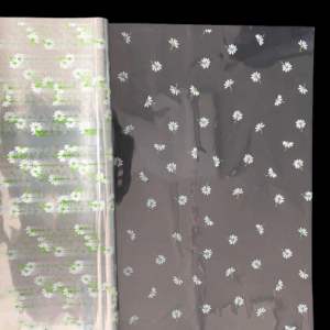 FOGLI CELLOPHANE TRASP. STAMPATO 30MY CM 100X130 50PZ carmen-verde (Cod. 106-09)