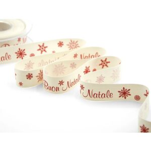 NASTRO TELA RUSTICA BUON NATALE 25 MM 15 MT rosso (Cod. 40247-01)