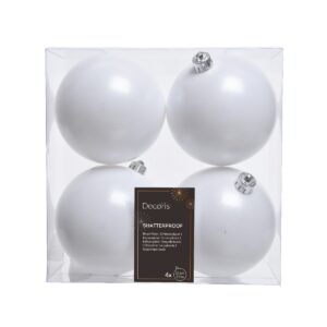 4 PZ. PALLINE DI NATALE D10 CM  bianco-inverno (Cod. 38102-14)