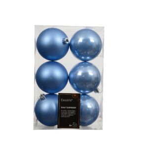 6 PZ. PALLINE DI NATALE D.8 CM  blu-cielo (Cod. 38109-11)