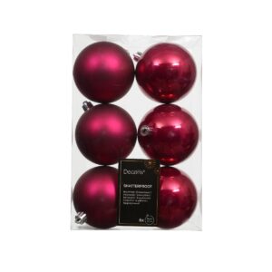 6 PZ. PALLINE DI NATALE D.8 CM  festive-pink (Cod. 38109-13)
