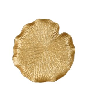 PIATTO FOGLIA MILA DECORATION H3,5 D31 CM oro (Cod. 40375-01)