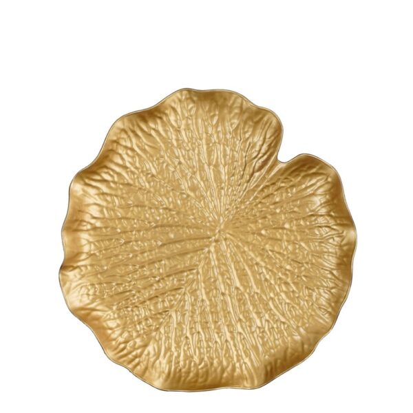 PIATTO FOGLIA MILA DECORATION H3,5 D31 CM oro (Cod. 40375-01)