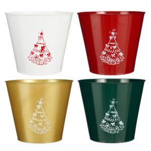 SET 4 VASI INDICA H17 D20 CM colori-assortiti (Cod. 40380-01)