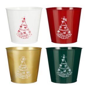 SET 4 VASI INDICA H15 D16 CM colori-assortiti (Cod. 40381-01)