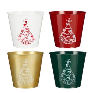 SET 4 VASI INDICA H13 D14 CM colori-assortiti (Cod. 40382-01)
