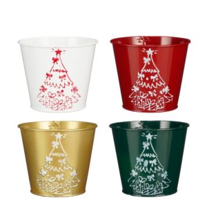 SET 4 VASI INDICA H10 D12 CM colori-assortiti (Cod. 40383-01)