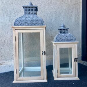 SET 2 LANTERNE 24X24X64 - 18X18X42 naturale (Cod. 29793-02)
