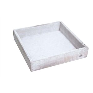VASSOIO LEGNO FIRMANIA 20X20 H4 CM bianco (Cod. 40403-01)