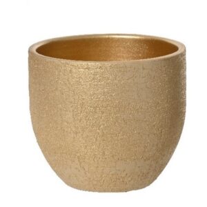 VASO TERRACOTTA CON GLITTER H14 D16 CM crema (Cod. 40264-03)