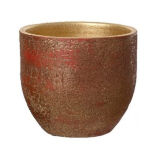 VASO TERRACOTTA CON GLITTER H14 D16 CM rosso (Cod. 40264-02)