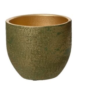 VASO TERRACOTTA CON GLITTER H14 D16 CM verde (Cod. 40264-01)