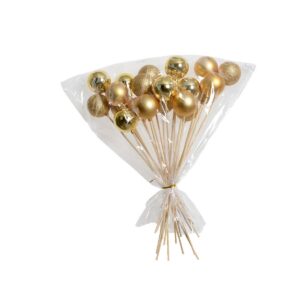 21 PZ. PALLINE CON STECCA H36 D6 CM oro (Cod. 40266-02)