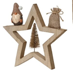 DECORAZIONE NATALIZIA 2X14,5 H16,5 CM stella (Cod. 40311-01)