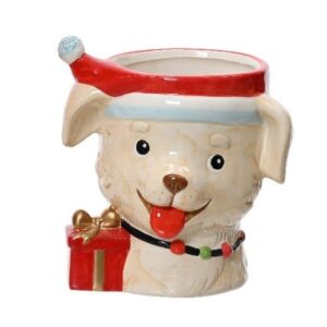VASO CANE NATALIZIO CERAMICA 15,6X13,2 H16,30 CM bianco (Cod. 40314-03)