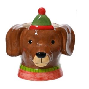 VASO CANE NATALIZIO CERAMICA 15,6X13,2 H16,30 CM marrone (Cod. 40314-01)